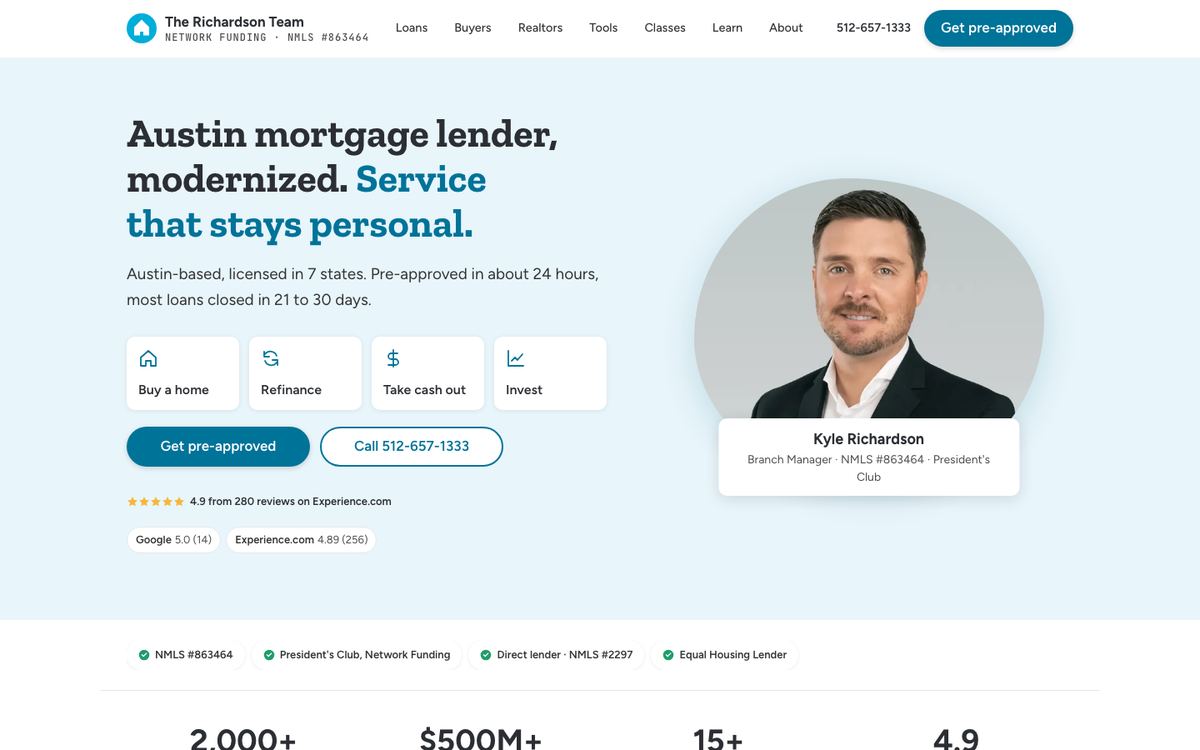 Richardson Mortgage Team website, built by Fingerprint Ideas